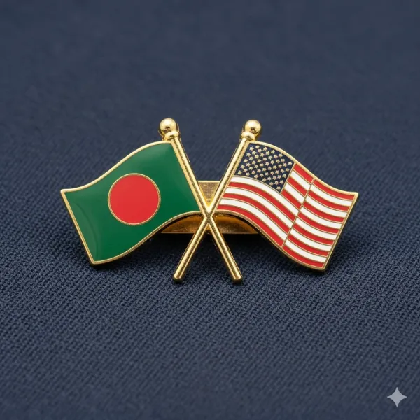 Premium Metal Diplomatic Crossed Flag Lapel Pin